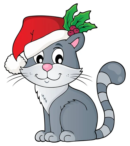 Kerst kat thema afbeelding 2 — Stockvector