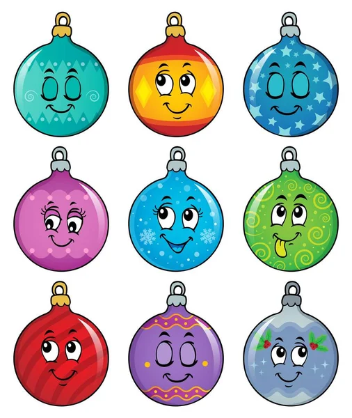 Feliz Natal ornamentos tema imagem 2 — Vetor de Stock