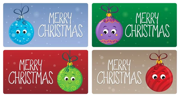 Frohe Weihnachten Themenkarten 2 — Stockvektor