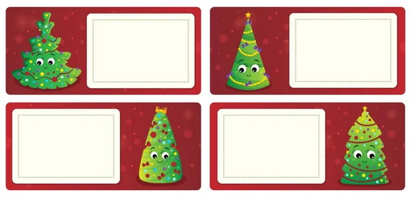 Stilizált karácsonyi tematikus kártyák 1 — Stock Vector