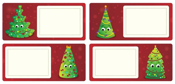 Tarjetas temáticas de Navidad estilizadas 1 — Vector de stock