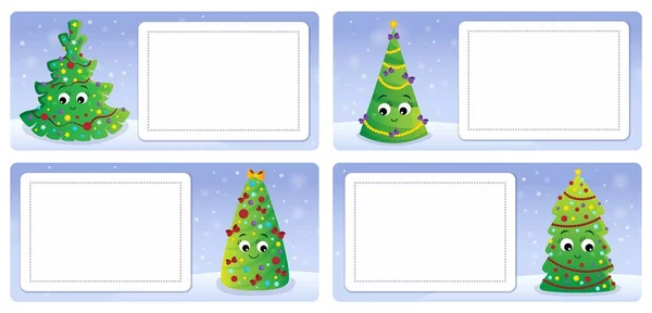 Cartes de thème de Noël stylisées 2 — Image vectorielle
