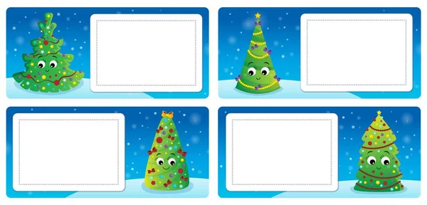 Tarjetas temáticas de Navidad estilizadas 3 — Vector de stock