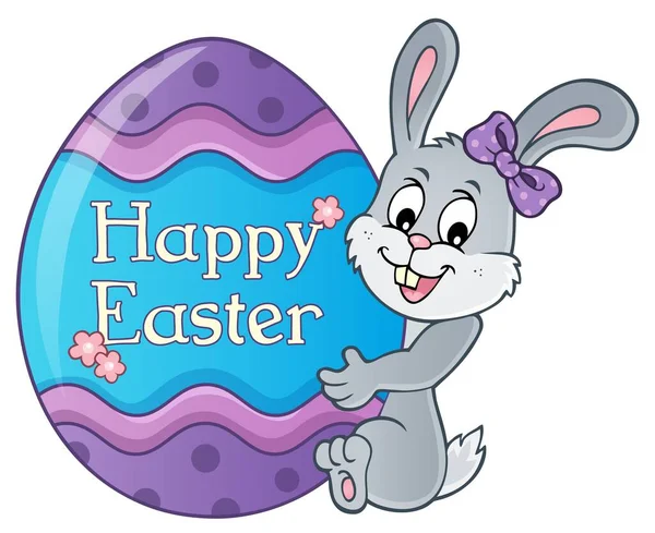 Bunny Big Easter Egg Topic Eps10 Vector Illustration — Stock Vector