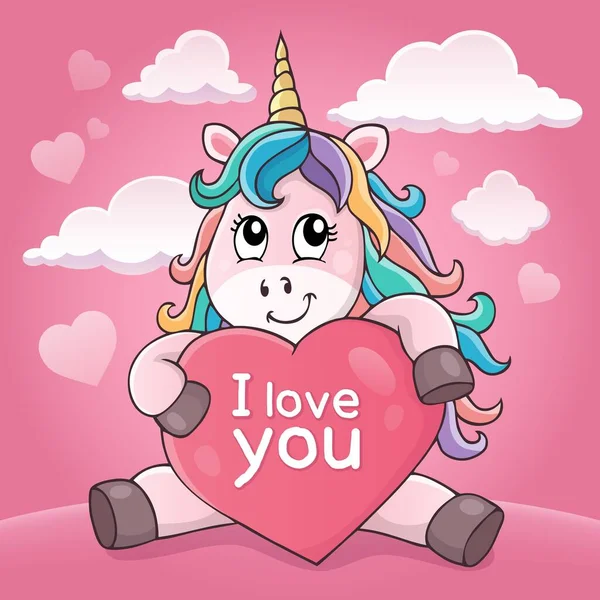 Valentine Unicorn Θέμα Εικόνα Eps10 Διανυσματική Απεικόνιση — Διανυσματικό Αρχείο