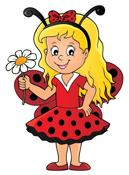 Ladybug Girl Theme Image Eps10 Vector Illustration — Stock Vector