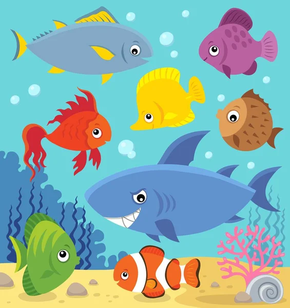 Στυλιζαρισμένα Ψάρια Θεματική Εικόνα Eps10 Διανυσματική Απεικόνιση — Διανυσματικό Αρχείο