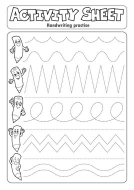 Activity sheet handwriting practise 2 - eps10 vector illustration. clipart