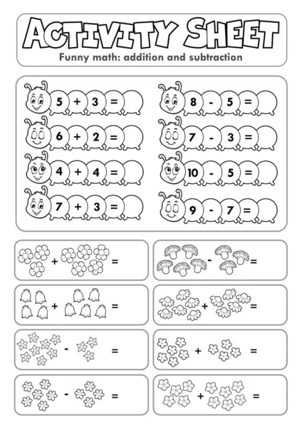 Hoja Actividad Tema Matemáticas Eps10 Vector Ilustración — Archivo Imágenes Vectoriales