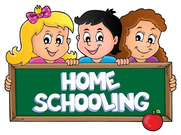 Home School Thema Zeichen Eps10 Vektor Illustration — Stockvektor