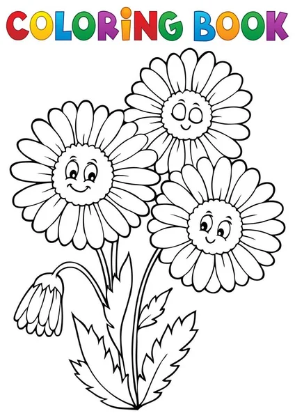 Színező Könyv Százszorszép Virág Kép Eps10 Vektor Illusztráció — Stock Vector