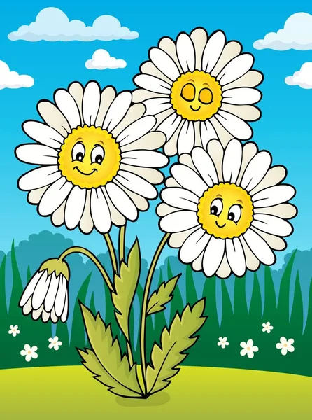 Daisy Flower Theme Image Eps10 Vector Illustration — Stock Vector