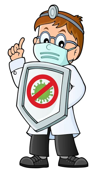 Dottore Combattimento Virus Tema Immagine Eps10 Vettoriale Illustrazione — Vettoriale Stock