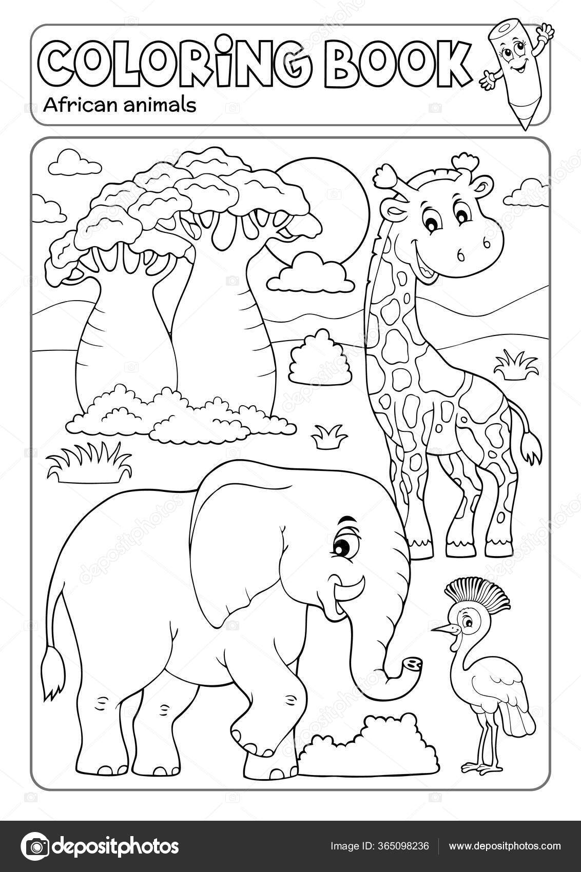 Desenho Composição Dinossauro Livro Colorir Eps10 Ilustração