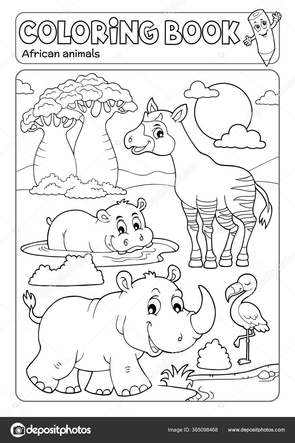 Download Coloring Book African Fauna Eps10 Vector Illustration Stock Vector Royalty Free Vector Image By C Clairev 365098468