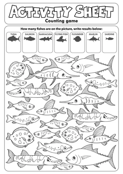 Hoja Actividades Que Cuenta Tema Del Juego Eps10 Vector Ilustración — Archivo Imágenes Vectoriales