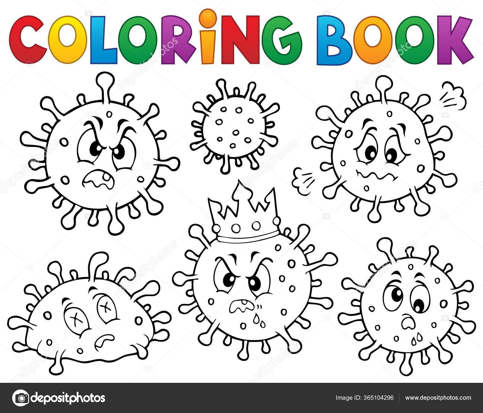 Coloring Book of Germs and Viruses: Big coloring book full of cute virus  alphabet and bacteria for toddler and kids ages 2-5 (Paperback)