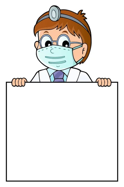 Doctor Houden Blanco Paneel Onderwerp Afbeelding Eps10 Vector Illustratie — Stockvector