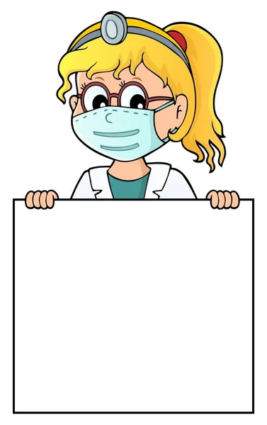 Médico Segurando Imagem Tópico Painel Branco Eps10 Ilustração Vetorial —  Vetores de Stock