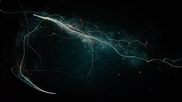 Сверкающие звезды со сверкающими следами пыли хаотичной — стоковое видео