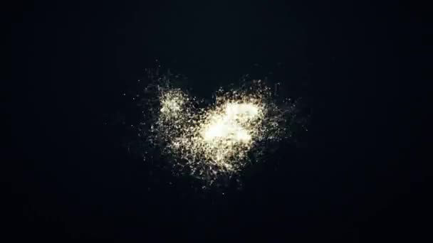 Schnell beweglicher Teilchenball, der in alle Richtungen fliegt und eine Spur hinterlässt, Animation von Abstrakten im Zeitraffer mit verschwommenen Teilchen — Stockvideo