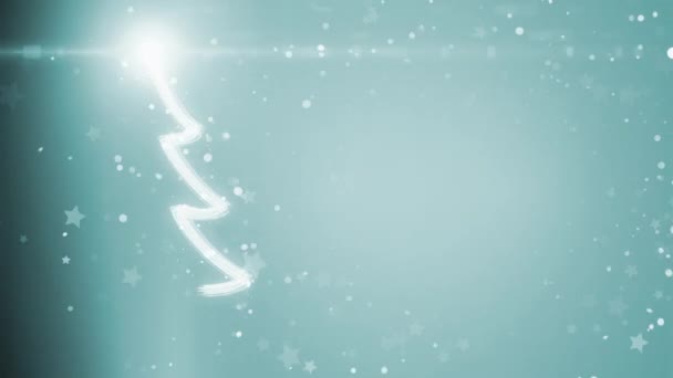 Рождественская елка с легкими снежинками . — стоковое видео