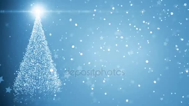 Veselé vánoční přání: vánoční strom s lehké sněhové vločky
