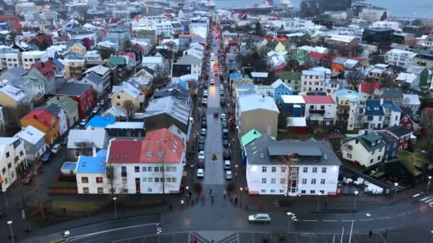 Reykjavik centre-ville aérien — Video