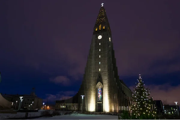 Hallgrimskirkja domkyrka i reykjavik — Stockfoto