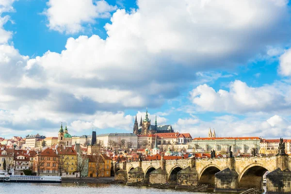 Aerial view of Charles Bridge in Prague Stock Picture