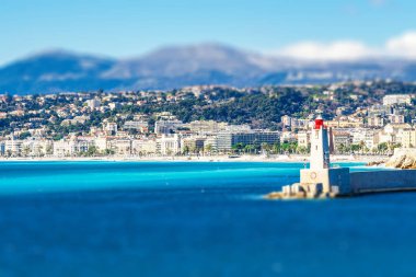 Villefranche-sur-Mer, Nice, Fransız Rivierası panoramik manzaralı