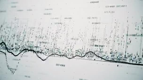 Gráficos crecientes y contadores de números que fluyen — Vídeo de stock