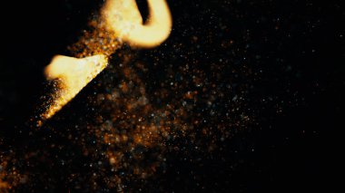 Parlayan parçacıklarla soyut arkaplan