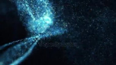 Parlayan ışıklar, ışınları ve köpüklü parçacıklar