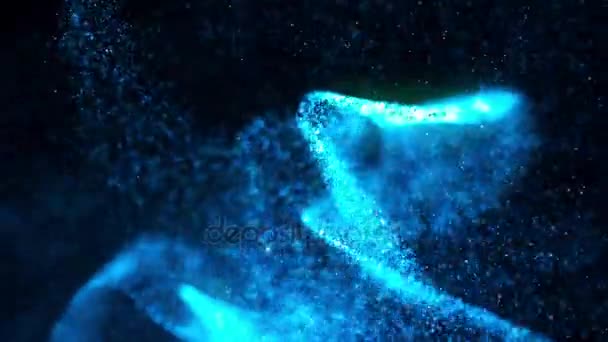Parlayan ışıklar, ışınları ve köpüklü parçacıklar — Stok video