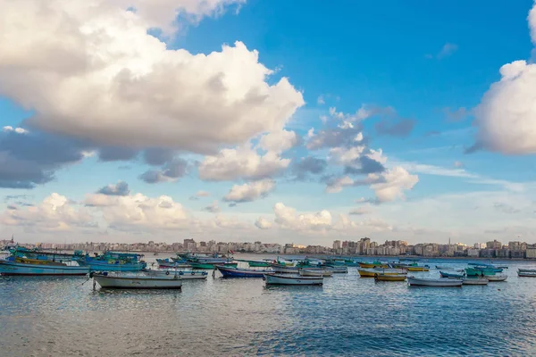 Uitzicht op de haven van Alexandrië — Stockfoto