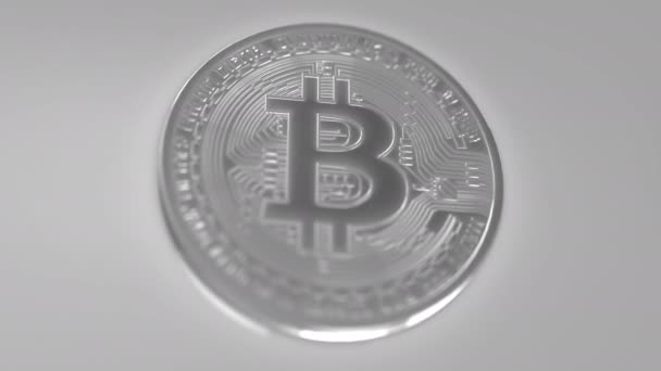 Arrondissement Bitcoin sur gris — Video