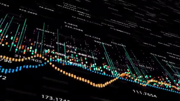 Finanční údaje a diagramy ukazující rostoucí zisky — Stock video