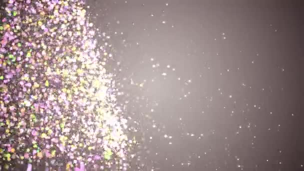 圣诞祝福视频卡 圣诞树 闪亮的灯光 飘落的雪花和星星 视频背景 — 图库视频影像