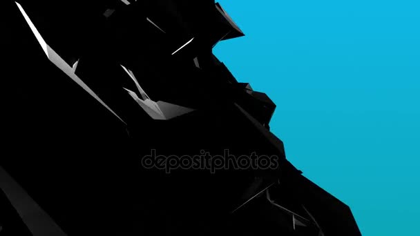 abstraction noire 3d sur fond de couleur animation de conception de matériel de boucle 4k 