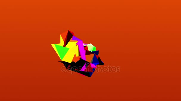 Oranje geanimeerde geometrische abstractie — Stockvideo