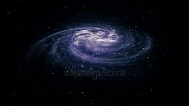 Galaxia espiral giratoria, espacio profundo — Vídeos de Stock