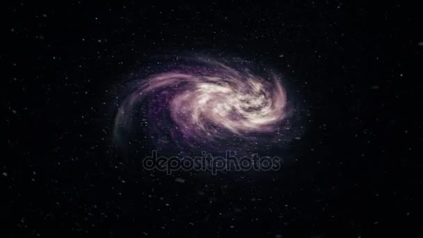 Rotating spiral galaxy, deep space — Stock Video