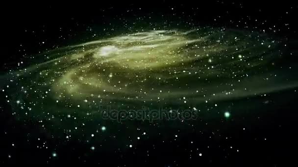 Galaxia espiral giratoria, espacio profundo — Vídeo de stock