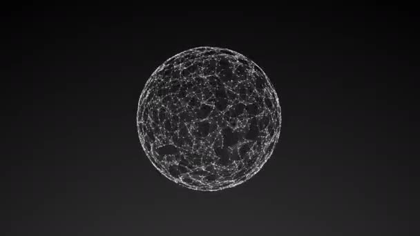 Model of sphere, abstract geometric composition — Stock Video