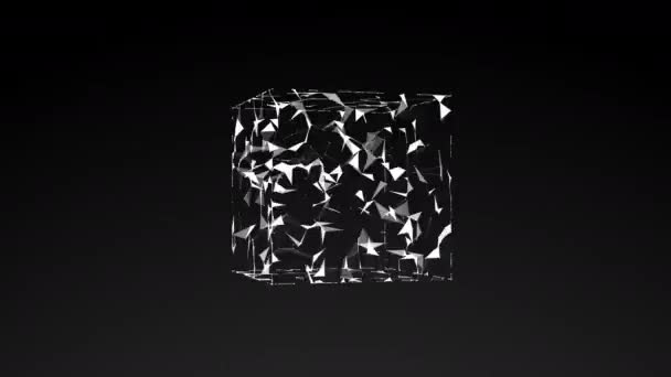 Модель куба, абстрактна геометрична композиція — стокове відео