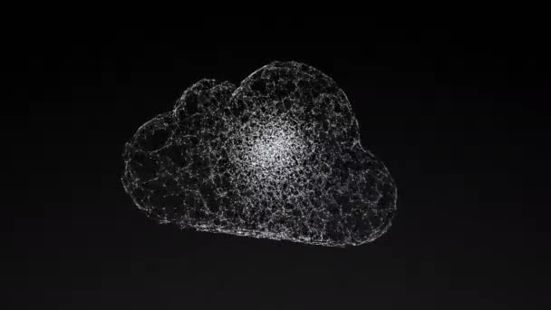 Modell av cloud computing, abstrakta geometriska sammansättning — Stockvideo