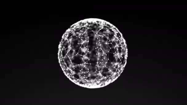 Rotation de la sphère graphique 3d sur fond noir 