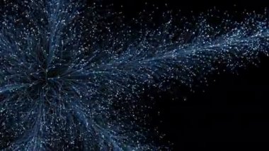 kapak koyu arka plan buz gibi parlayan mavi parçacıklar