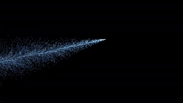 Gloeiende blauwe deeltjes bevriezing dekking de donkere achtergrond — Stockvideo